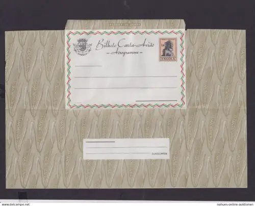 Flugpost Angola Afrika Portugal Kolonien seltene Ganzsache Aerogramm 1,50 AGS