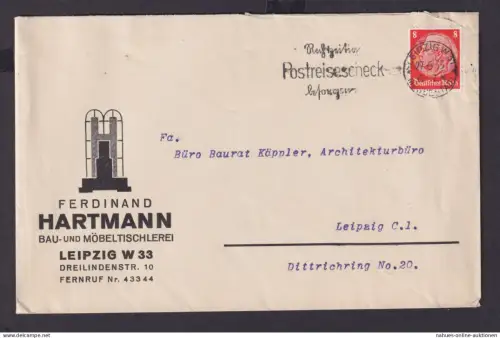 Deutsches Reich Drittes Reich Briefe Postsache SST Rechtzeitig Postreisescheck