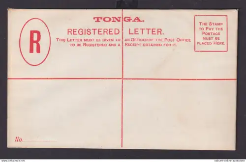 Tonga Ganzsache Einschreibeumschlag 6 p.