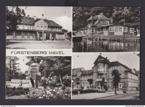 Ansichtskarte Fürstenberg Havel Brandenburg Bahnhof Gaststätte Anglerheim
