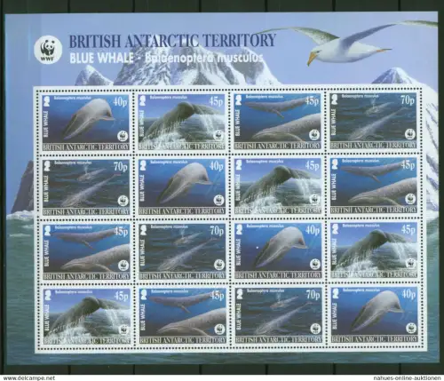 Britische Antarktis 353-356 WWF Wale Meeressäuger Kleinbogen Tiere Luxus ** MNH