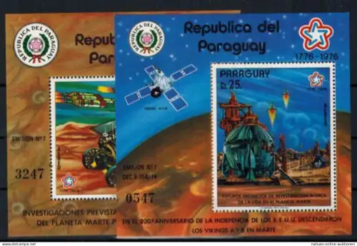 Paraguay Block 294 + 295 200 Jahre USA Raumfahrt postfrisch MNH Kat.-Wert 60,00