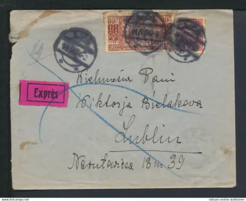 Brief Express Polen Europa Lublin 1934