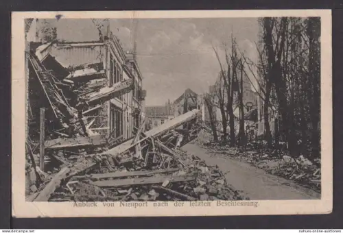Ansichtskarte Nieuport Belgien Feldpost1916 Simselwitz Mochau Döblen Sachsen