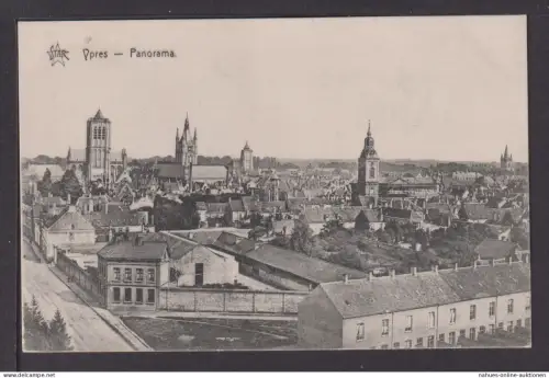 Ansichtskarte Ypres Belgien Panorama Feldpost 1915 Leipzig Sachsen