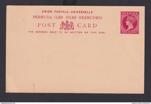 Bermuda Brief Ganzsache P Queen Victoria 1 Penny rot