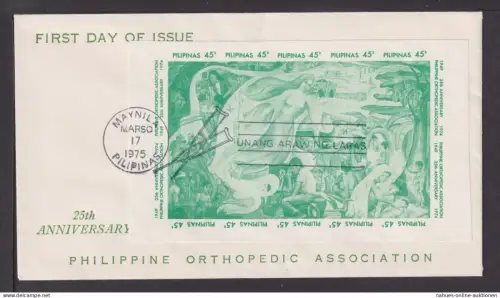 Briefmarken Phillipinen Asien Übersee Brief Block 25 Jahre Orthopädische Ges.
