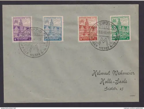 SBZ 162-165 Brief sehr dekorativ SST Leipzig Messe als FDC KatWert billigst 45,-