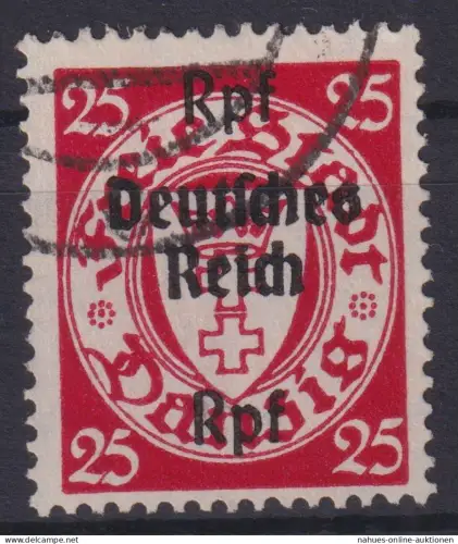 Briefmarken Deutsche Reich 724 Aufdruck Danzig sauber gestempelt Kat. 13,00