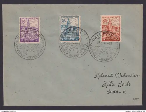 SBZ West Sachsen 162-164 A Ersttag auf Umschlag billigst gerechnet SST Leipzig