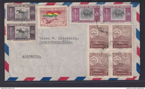 Bolivien Südamerika schöne MIF mit Viererblock nach Dannenberg Elbe