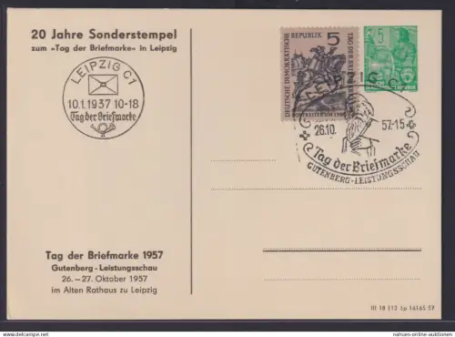 DDR Bild Ganzsache Fünfjahrpaln mit ZuF Sonderstempel Philatelie Leipzig