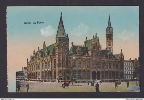 Ansichtskarte Feldpost Gant Gent Belgien La Poste Postgebäude n.