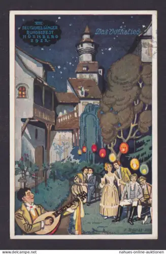 Bayern Altdeutschland Künstler Ansichtskarte Musik Sängerbundfest SST Nürnberg