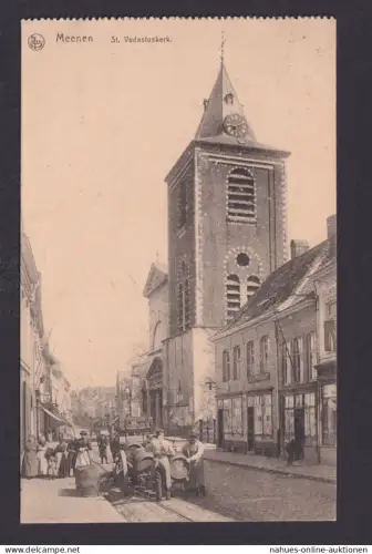 Ansichtskarte Feldpost Meenen Belgien St. Vedastuskerk Kirche n.