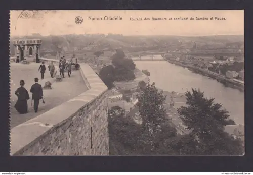 Ansichtskarte Namur Belgien Citadelle Sambre Fluss Brücke n. Unterjessingen