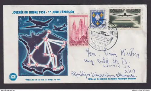 Flugpost Brief Air Mail Frankreich toller Umschlag Philatelie Journee du Timbre