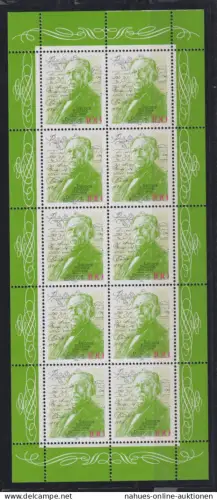 Bund 1767 Kleinbogen Zehnerbogen Theodor Fontane Luxus postfrisch MNH Kat. 16,00
