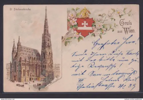 Ansichtskarte Wien Künstlerkarte St. Stefanskirche n. Weisser Hirsch Dresden