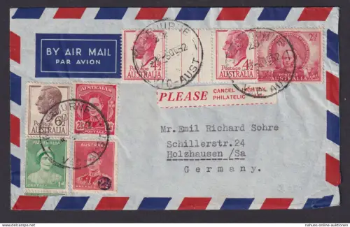 Flugpost Brief Air Mail Australien MIF 160 + Zusammendruck 216 Leerfeld Melbourn