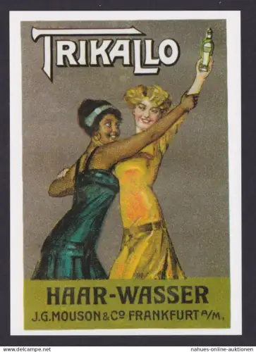 Künstler Ansichtskarte Reklame Werbung Trikallo Haar Wasser J.G. Mouson & co.
