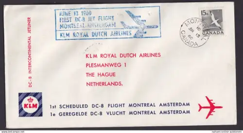 Flugpost Brief Air Mail Kanada Erstflug DC 8 Montreal Amsterdam Niederlande