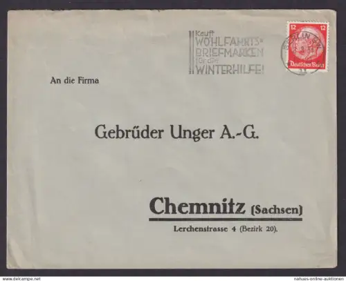 Berlin Deutsches Reich Briefe SST Kauft Wohlfahrts Briefmarken für die