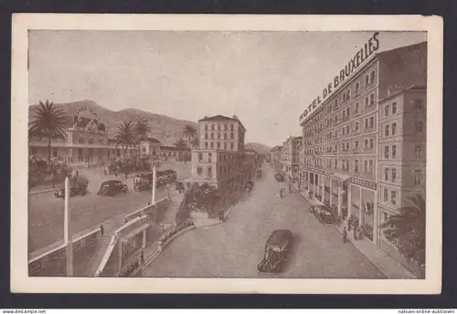 Ansichtskarte Brüssel Belgien Gastronomie Hotel De Bruxelles Strassenbahn