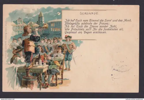 Ansichtskarte Künstlerkarte Sign. HW Prägekarte Gemütliche Runde ab Leipzig