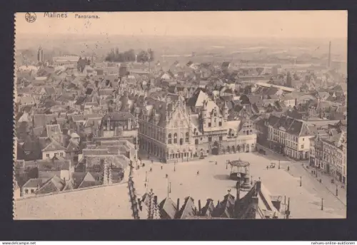 Ansichtskarte Malines Belgien Totalansicht Marktplatz Feldpost n. München