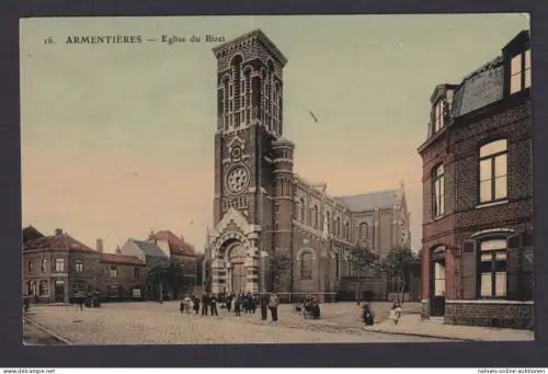 Ansichtskarte Armentieres Frankreich Eglise Kirche du Bizet n. Dresden Sachsen