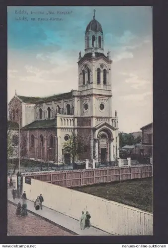Ansichtskarte Lodz Schlesien Deutsche Ostgebiete Heute Polen Heilige Kreuzkirche