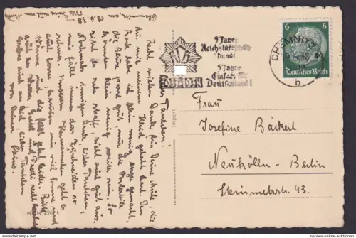 Chemnitz Sachsen Deutsches Reich Ansichtskarte SST 5 Jahre Reichsluftschutzbund