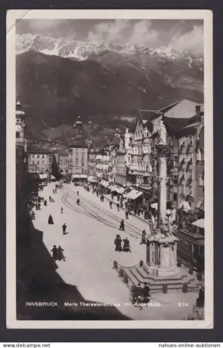 Ansichtskarte Innsbruck Österreich Maria Theresien Straase Annsäule n. Berlin