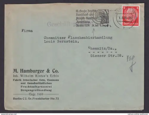 Berlin Deutsches Reich Drittes Reich Brief SST 16. Große Deutsche Rundfunk