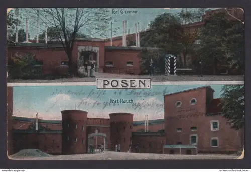 Ansichtskarte Posen Preußen Deutsche Ostgebiete Polen Fort Grolmann Fort Rauch