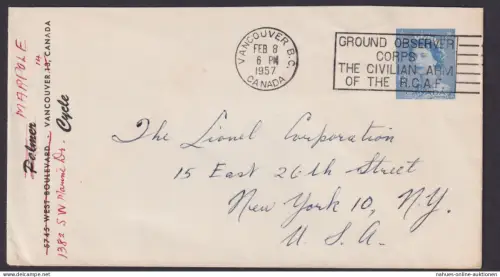 Kanada Privatganzsache Palmer ersetzt durch Marpole Vancouver Ground Observer