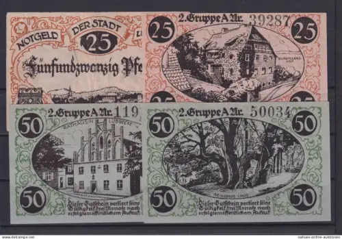 Banknoten Geldscheine Notgeld Lübbecke Westfalen 4 Scheine