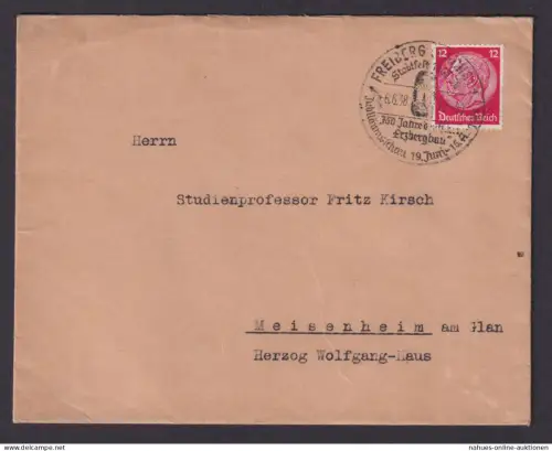 Zeche Bergbau Freiberg Sachsen Deutsches Reich Brief SST Stadtfest 1938 750