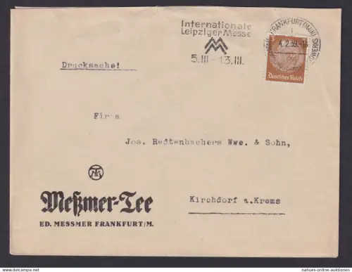 Frankfurt Main Hessen Deutsches Reich Drittes Reich Brief SSt Internationale