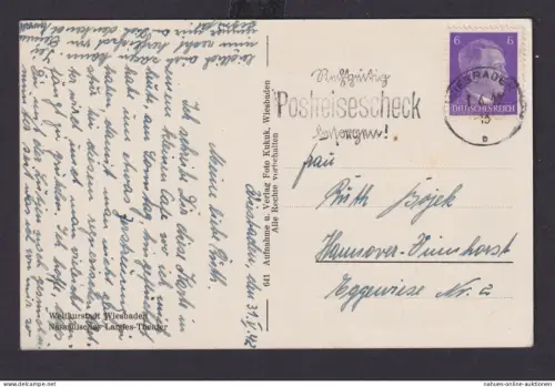 Wiesbaden Hessen Deutsches Reich Drittes Reich Ansichtskarte Postsache SST