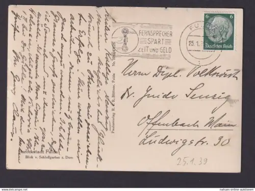 Fulda Hessen Deutsches Reich Drittes Reich Ansichtskarte Postdache SST Fern