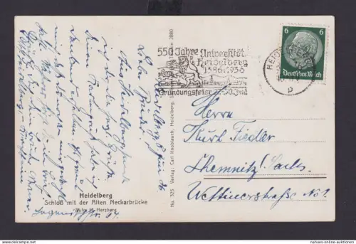 Heidelberg Baden Württemberg Deutsches Reich Drittes Reich Karte Anlass SST