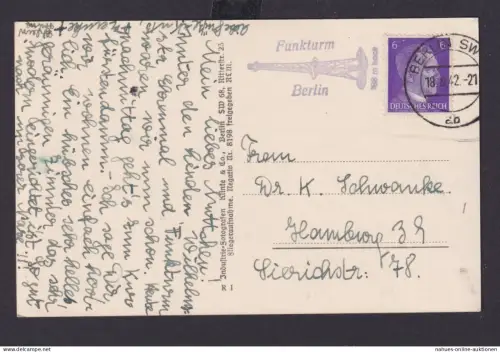 Berlin Deutsches Reich Drittes Reich Ansichtskarte SST Funkturm berlin n.