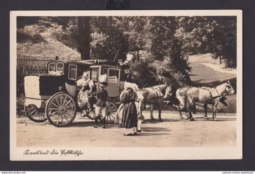 Ansichtskarte Karlsbad Böhmen Karlovy Vary Tschechien Postkutsche Pferdefuhrwerk