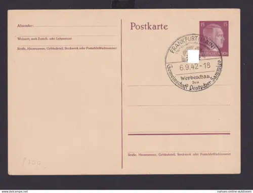 Ganzsache Frankfurt Main Hessen Deutsches Reich Drittes Reich Karte Philatelie