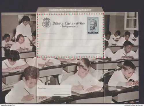 Flugpost Angola Afrika Portugal Kolonien seltene Ganzsache Aerogramm Schule