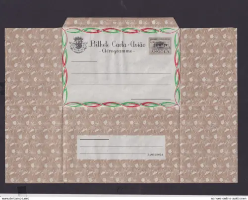Flugpost Angola Afrika Portugal Kolonien seltene Ganzsache Aerogramm