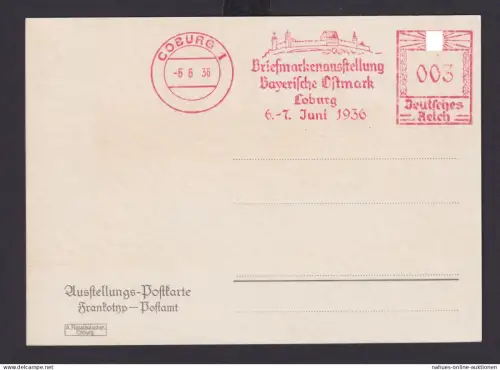 AFS Absenderfreistempel WST 003 Reichsmark Coburg Bayern Deutsches Reich Drittes