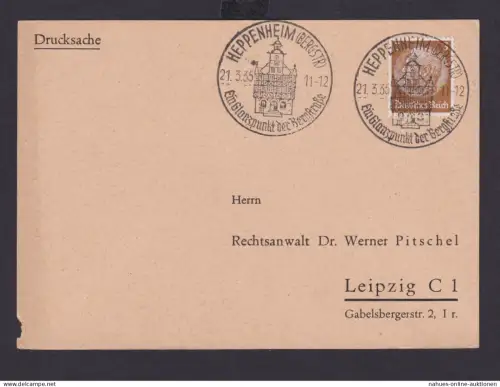 Heppenheim Hessen Deutsches Reich 3. Reich Karte SST Heppenheim Bergstrasse